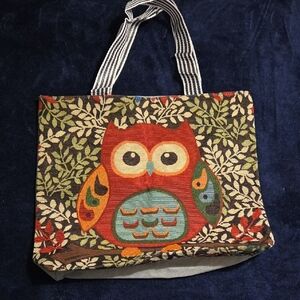 Colorful Owl Pattern Tote Bag